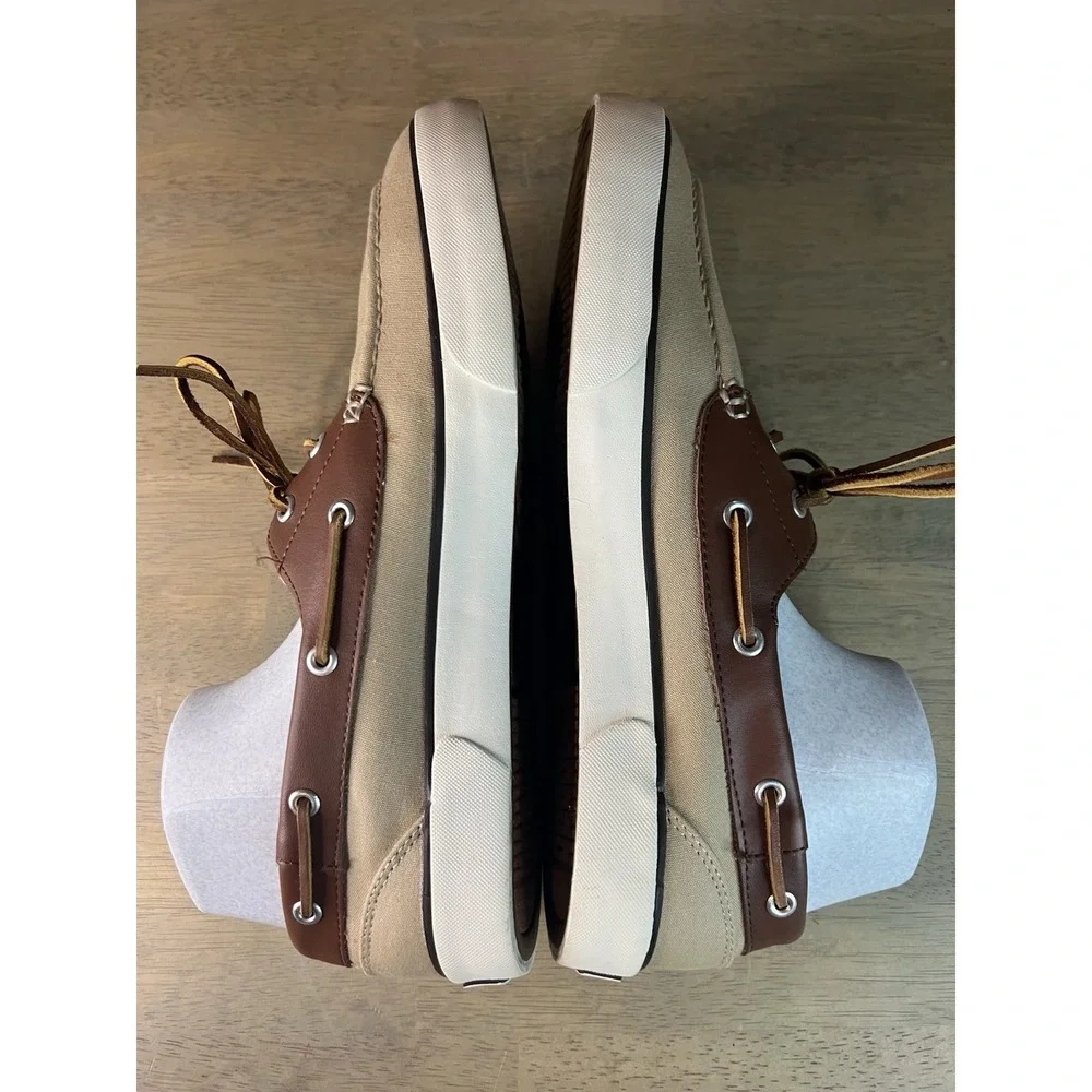 Polo‎ Ralph Lauren Rylander Boat Shoes Men's Size 12 D Beige Tan Casual Loafers